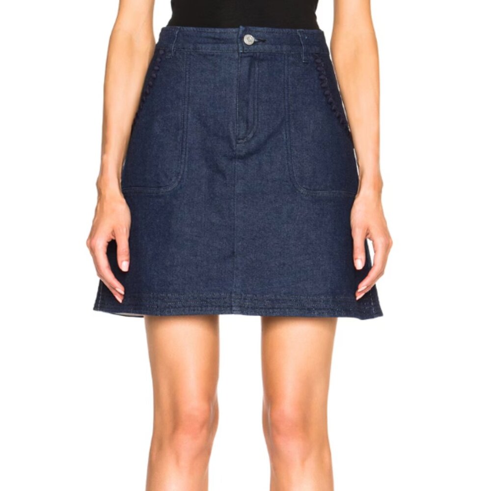 See By Chloe Denim A-line Mini Skirt Indigo Small